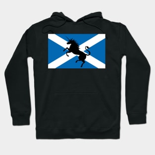 Scottish Saltire Rearing Unicorn Silhouette Hoodie